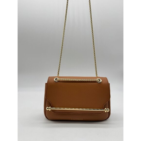 STRATHBERRY East/West leather mini convertible crossbody bag + Dust bag -Tan - Picture 10 of 16